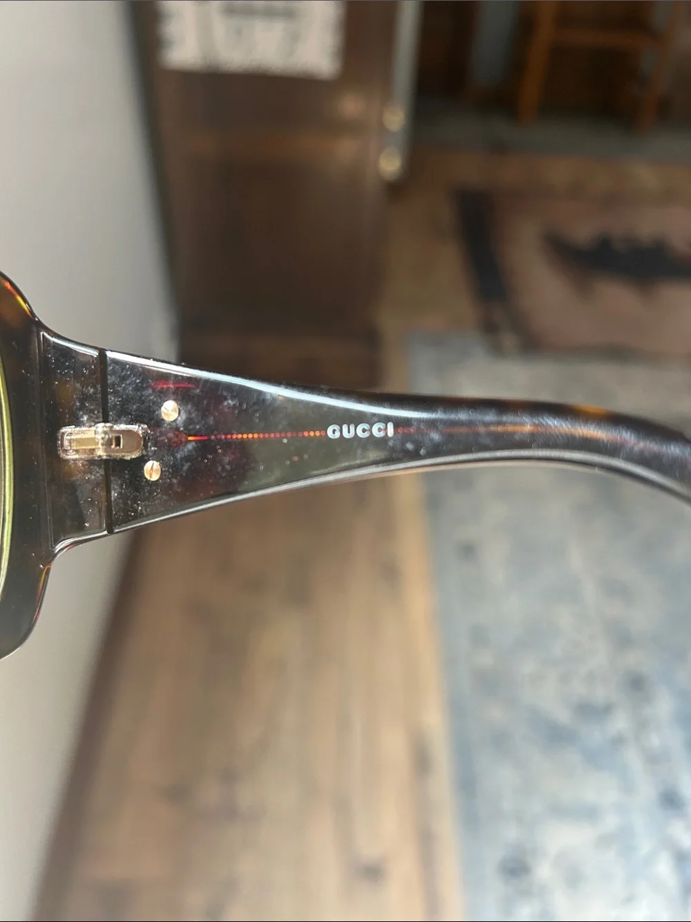 Gucci Oversized Brown Frame Wrao-around Sunglasses with Brown Gradient Lenses